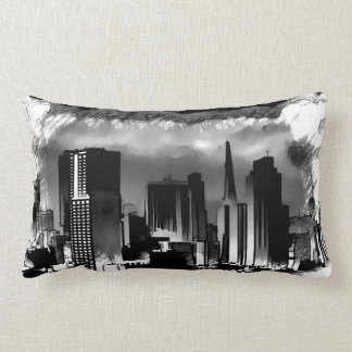 Chicago Skyline Sketch in Black en White Kussen