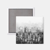 Chicago Skyline Sketch Magneet (Voorkant / Achterkant)