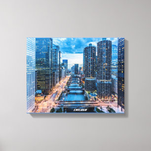 Chicago Skyline Skyscrapers Canvas Afdruk