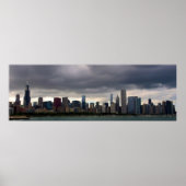 Chicago Skyline - Stormclouds - Affiche couleur (Devant)