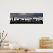 Chicago Skyline - Stormclouds - Poster Kleur (Keuken)