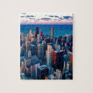 Chicago Skyline Sundown Legpuzzel