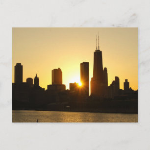 Chicago Skyline Sunset Briefkaart