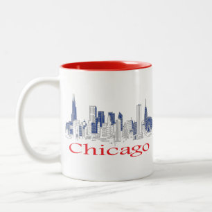 Chicago-Skyline Tweekleurige Koffiemok