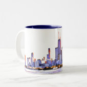 Chicago Skyline Two-Tone Coffee Mok (Voorkant links)
