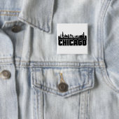Chicago Skyline Vierkante Button 5,1 Cm (In situ)