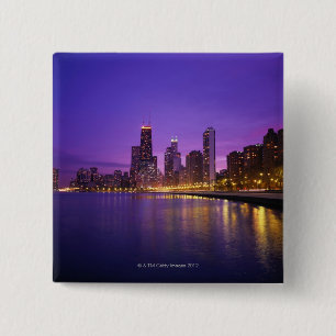 Chicago Skyline Vierkante Button 5,1 Cm