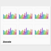 Chicago skyline vierkante sticker (Vel)