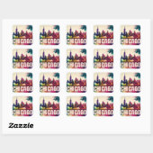 Chicago Skyline Vierkante Sticker (Vel)