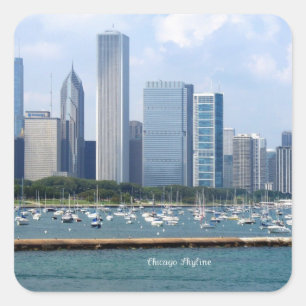 Chicago Skyline Vierkante Sticker