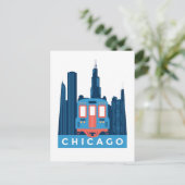 Chicago Skyline Vintage Travel Briefkaart (Staand voorkant)