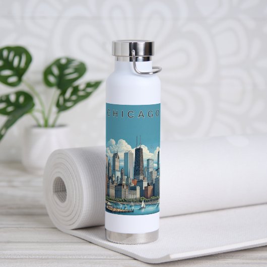 Chicago Skyline Waterfles (Yoga (Gedraaid)  )