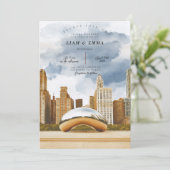 Chicago Skyline Wedding Invitation (Debout devant)
