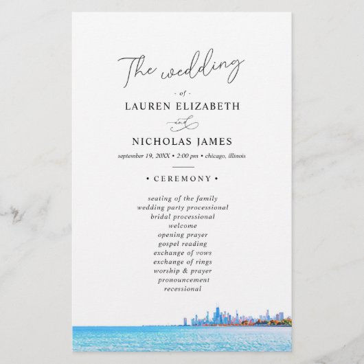 Chicago Skyline Wedding Program (Voorkant)