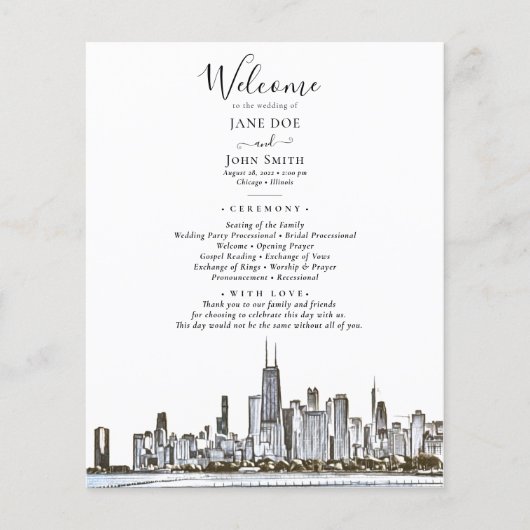 Chicago Skyline Wedding Program (Voorkant)