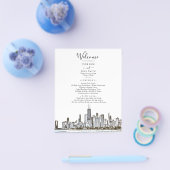 Chicago Skyline Wedding Program Flyer (Enkel)