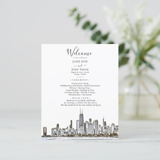 Chicago Skyline Wedding Programme (Debout devant)