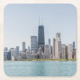 Chicago Skyline with Lake Michigan Vierkante Kartonnen Onderzetter