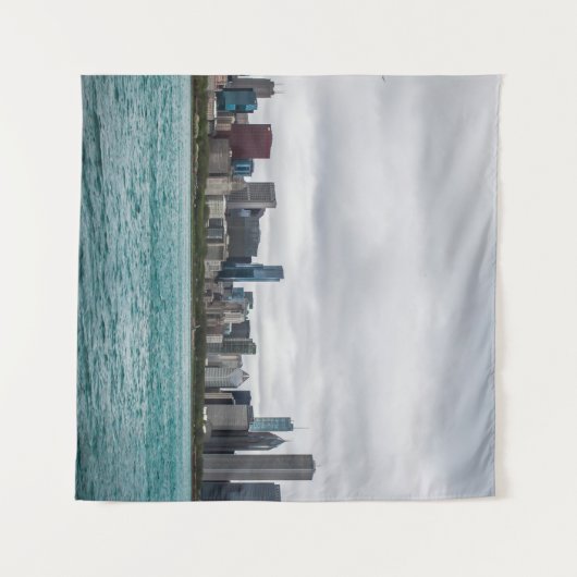 Chicago skylinechicago, skyline, antenne, architec wandkleed (Voorkant (horizontaal))