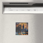 Chicago Skyscraper Magnet Magneet (Insitu (Vaatwasser))