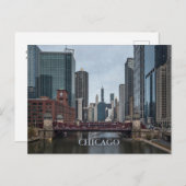 Chicago Stad, Illinois. Aangepaste tekst Briefkaart (Voorkant / Achterkant)