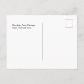 Chicago Stad, Illinois. Aangepaste tekst Briefkaart (Achterkant)
