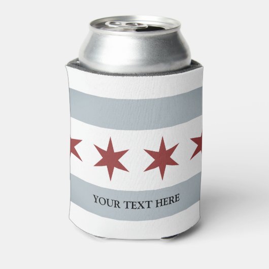 Chicago stadsvlag koelbox drink houder Blikjeskoeler (Blikje Achterkant)