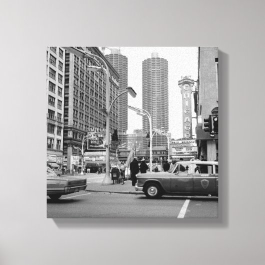 Chicago State Street May 7, 1967 James Bond Canvas Afdruk (Voorkant)