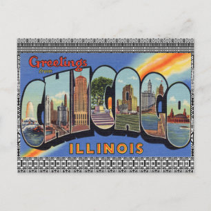Chicago  stijl Reis Briefkaart Big City!
