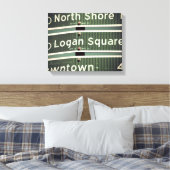 Chicago straatnaambordje canvas afdruk (Insitu (Slaapkamer))
