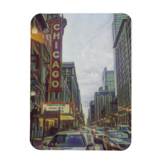 Chicago Streets, The Windy City Retro Art Magneet
