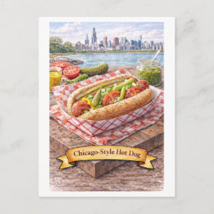 Chicago-Style Hot Dog (Amerikaanse Voedsel Serie) Briefkaart