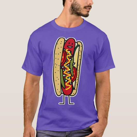 Chicago Style Hot Dog-papaverzaad, rood heet T-shirt (Voorkant)