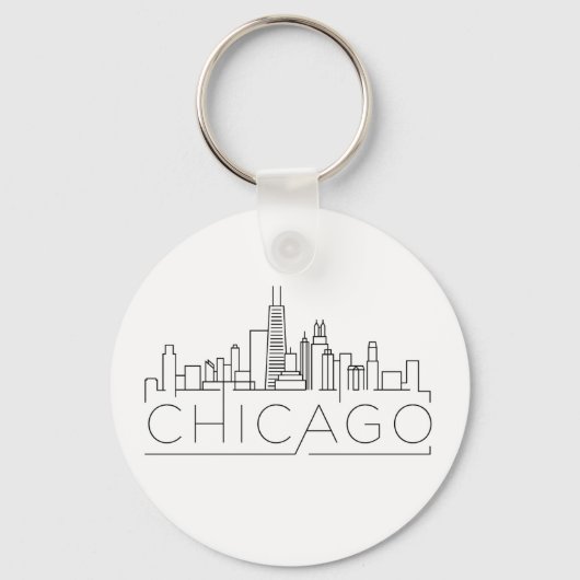 Chicago Stylized Skyline Sleutelhanger (Voorkant)