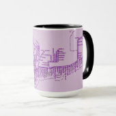 Chicago Subway Map met trein stopt  paars Mok (Voorkant rechts)