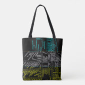 Chicago Subway Train  System Map Route NEON Tote Bag (Achterkant)