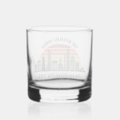 Chicago Sunset Customized Trip Souvenir Whisky Glas (Achterkant)