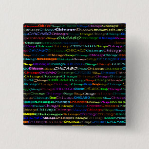 Chicago Text Design I Square Button