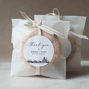 Chicago Thank You Favor 3" (vel van 6) Ronde Sticker