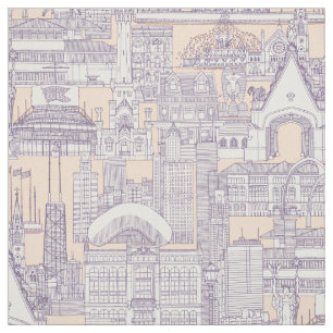Chicago toile violet perzik gelei stof