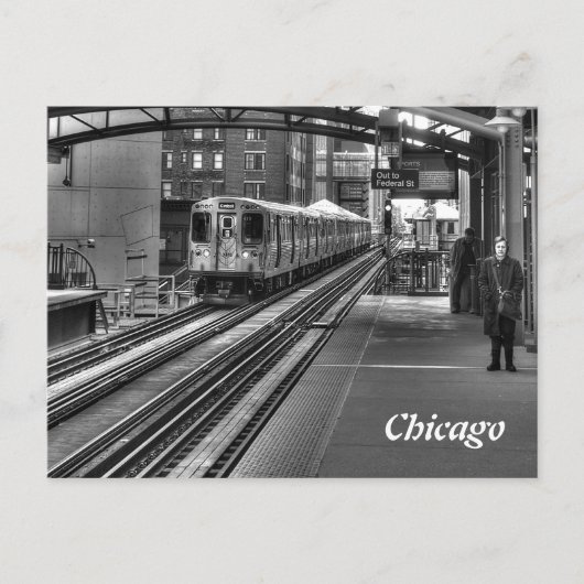 Chicago Train Briefkaart (Voorkant)