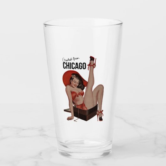 Chicago Travel Pint Glass Glas (Voorkant)