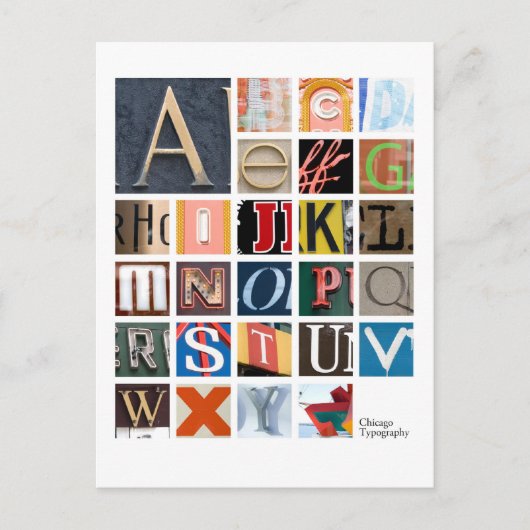Chicago Typeography Briefkaart (Voorkant)