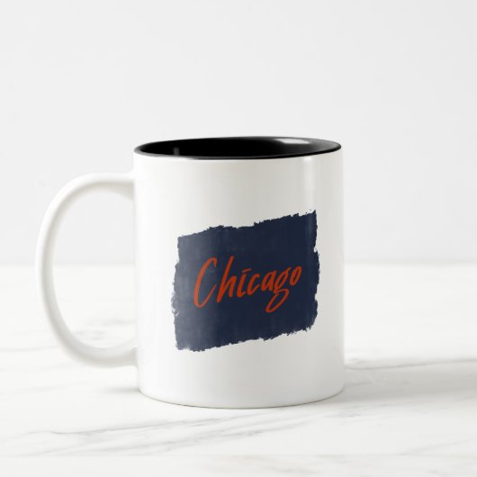 Chicago Typographie manuscrite Café Mug (Gauche)