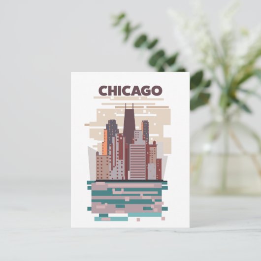 Chicago Uitnodiging Briefkaart (Staand voorkant)