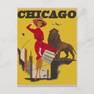 Chicago USA Air Travel Advertisement Briefkaart