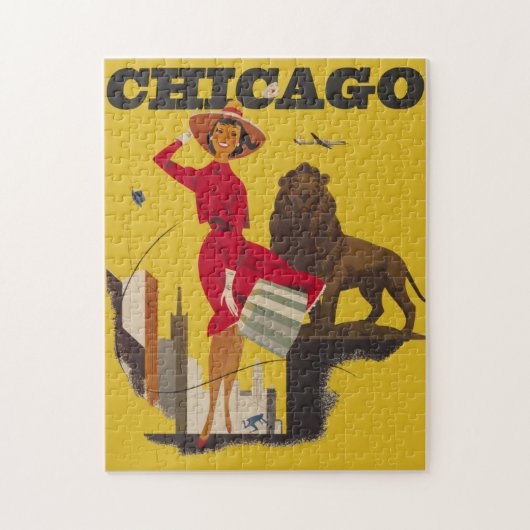  Chicago USA Air Travel Advertisement Legpuzzel (Verticaal)