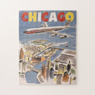  Chicago USA Air Travel Advertisement Legpuzzel