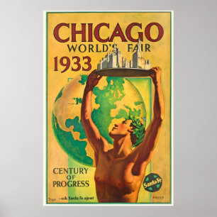 Chicago USA Amerika Wereldtentoonstelling Vintage  Poster
