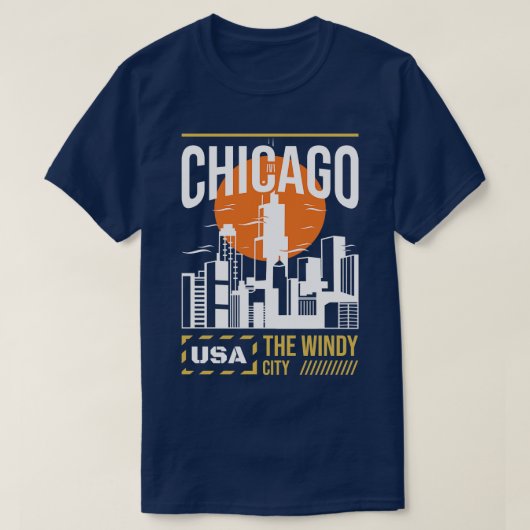 chicago usa la ville ventée TShirt (Design devant)